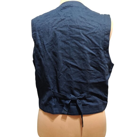 Karen Scott L womens vest vintage embroidered snowman denim Christmas retro - Picture 7 of 12